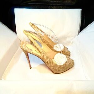 Christian Louboutin Private Number 120 python skin cork Anemone collection 38.5
